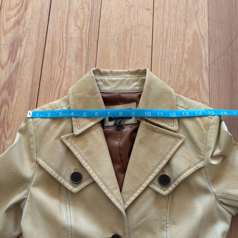 Vintage Le Chateau 70s Style Leather Trench Coat - Picture 8 of 16